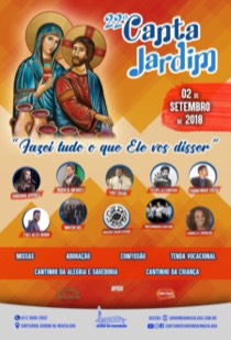 Em 02 de setembro, acontecerá a 22ª Edição do Canta Jardim, no Convento-Santuário Jardim da Imaculada