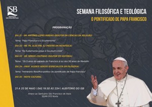 Será realizado no Instituto São Boaventura, de 21 a 25 de maio, a Semana Filosófica e Teológica