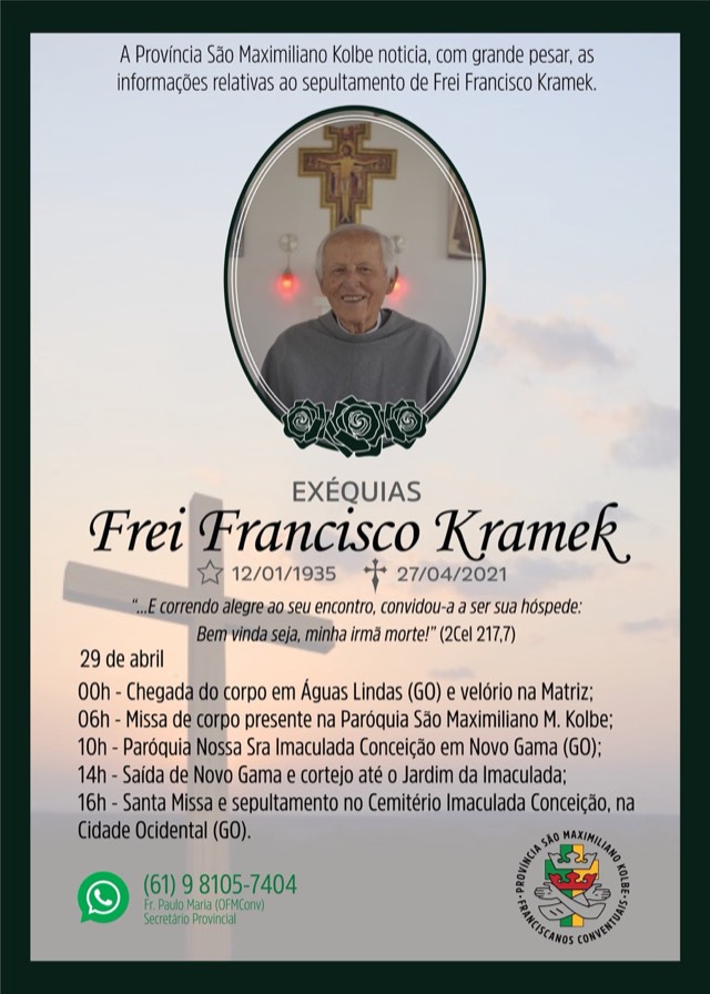Falecimento do frei Francisco Kramek (OFMConv)