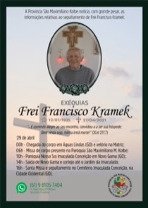 Falecimento do frei Francisco Kramek (OFMConv)