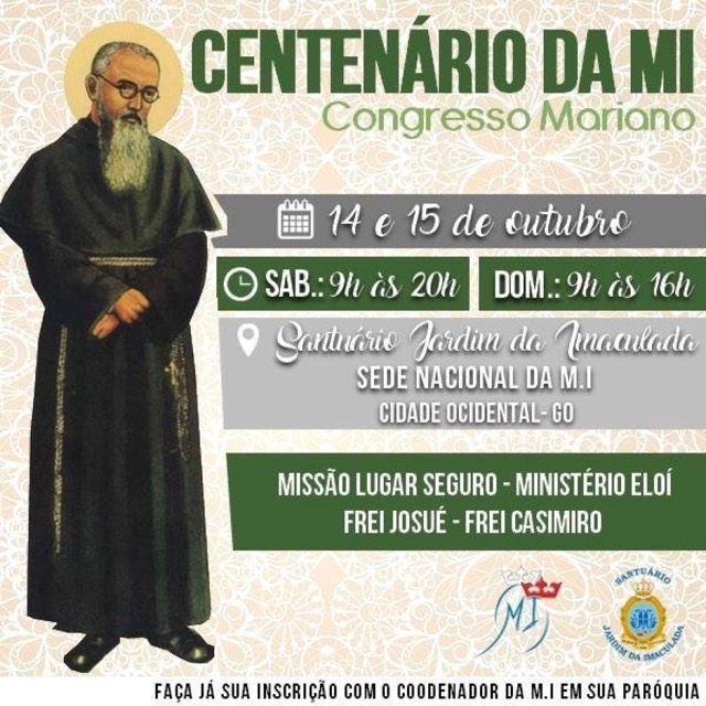 Congresso Mariano para celebrar o Centenário da Milícia da Imaculada acontece em outubro