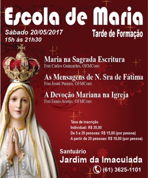 Jardim da Imaculada promoverá ESCOLA DE MARIA